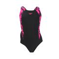 Speedo Girls Girl's Hyper Boom Splice Muscleback Swimsuit in black pink - Size 15-16Y