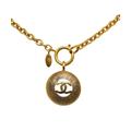 Chanel Pre-owned Womens Vintage CC Round Pendant Necklace Gold Metal (archived) - One Size