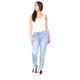M&Co Womens High Rise Tapered Straight Leg Mom Jeans - Light Blue Denim - Size 20 Regular
