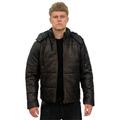 Infinity Leather Mens Puffer Bomber Jacket-Augsburg - Black - Size 5XL