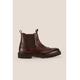 Oswin Hyde Mens Grant Brown Leather Brogue Chelsea Boots - Size UK 7