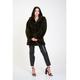 Gini London Womens Leopard Print Faux Fur Coat Jacket - Khaki - Size L/XL