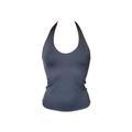 Moontide Womens Reversible Solids Halter Tankini Carbon/Cerise - Grey Polyamide - Size Small
