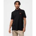 Hugo Deresino232 Mens Tipped Polo Shirt With Logo Label - Black - Size Medium