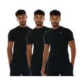 Reebok Santo 3 Pack Mens T-Shirt - Black Cotton - Size Small