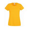 Fruit of the Loom Ladies/Womens Lady-Fit Valueweight Short Sleeve T-Shirt (Pack Of 5) (Sunflower) - Yellow Cotton - Size 2XL