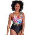 Speedo Womens 8-07336H071 Scoop Back Swimsuit - Multicolour Elastane - Size 12 UK