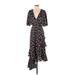 La Maison Talulah Casual Dress - Wrap: Black Floral Dresses - New - Women's Size Small