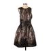 Vince Camuto Casual Dress - Party: Brown Camo Dresses - Women's Size 4