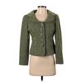 Ann Taylor LOFT Blazer Jacket: Green Tweed Jackets & Outerwear - Women's Size 4 Petite