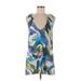 Tommy Bahama Casual Dress - Shift Plunge Sleeveless: Blue Dresses - Women's Size Medium