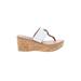 Steve Madden Wedges: Slip-on Platform Casual White Solid Shoes - Women's Size 8 - Open Toe