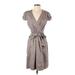 BCBGMAXAZRIA Casual Dress - Wrap: Gray Dresses - Women's Size 4