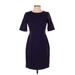 Lands' End Casual Dress - Sheath: Purple Solid Dresses - Women's Size 4 Petite