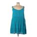 Planet Gold Casual Dress - Mini: Teal Solid Dresses - New - Women's Size 4X Plus