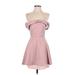 Akira Cocktail Dress - A-Line: Pink Solid Dresses - Women's Size Small