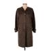 Zara W&B Collection Coat: Knee Length Brown Print Jackets & Outerwear - Women's Size Small