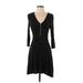 Express Casual Dress - Fit & Flare: Black Marled Dresses - Women's Size Small