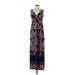 Black Label by Chico's Casual Dress V Neck Sleeveless: Purple Dresses - Women's Size Small