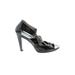 MICHAEL Michael Kors Heels: Slip-on Stilleto Cocktail Party Black Print Shoes - Women's Size 8 - Open Toe