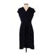 NANETTE Nanette Lepore Casual Dress - Wrap: Blue Solid Dresses - Women's Size 2