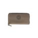 Tory Burch Leather Wallet: Pebbled Gray Solid Bags