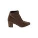 CATHERINE Catherine Malandrino Ankle Boots: Brown Print Shoes - Women's Size 9 - Almond Toe