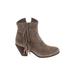 Sam Edelman Ankle Boots: Gray Solid Shoes - Women's Size 7 1/2 - Round Toe