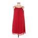 Emma & Michele Cocktail Dress - Shift Scoop Neck Sleeveless: Red Solid Dresses - Women's Size 12