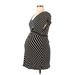Motherhood Casual Dress - Wrap: Black Chevron Dresses - Women's Size Large Maternity