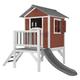 AXI Beach Lodge XL Playhouse Scandinavian Red - Grey Slide | Playhouse, Playhouse for Kids Outdoor with veranda made of FSC wood | Small playground for the garden