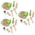 BESTonZON 3 Sets Cooking and Dining Kitchen Set Flatware Toy Wooden Playset Kitchen Playset Utensils Mini Kitchen Playset Kids Kitchen Playset Interaction Plaything Kids Plaything