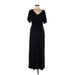Sonoma Goods for Life Casual Dress - Formal V Neck Short sleeves: Black Print Dresses - Women's Size Large Maternity