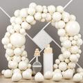 Voircoloria 90pack Ivory Balloons Different Size 18/12/10/5 Inch Ivory White Balloon Garland Arch Kit for Graduation, Wedding, Birthday, Princess Theme, Baby Shower, Anniversary Party Decorations