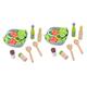 BESTonZON 2 Sets Cooking and Dining Kitchen Set Cutting Play Food Kids Kitchen Playset Kids Cooking Toys Cooking Tableware Toys Toddler Toy Mini Kitchen Playset Wooden Toaster Puzzle Child