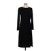 Banana Republic Factory Store Casual Dress - Sheath Crew Neck Long sleeves: Black Print Dresses - New - Women's Size Medium