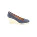 J.Crew Factory Store Wedges: Blue Solid Shoes - Women's Size 8 1/2 - Round Toe