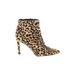 Sam Edelman Ankle Boots: Gold Leopard Print Shoes - Women's Size 7 - Almond Toe