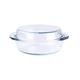 Round Tempered Glass Casserole Dish with Lid, Glass Casserole Baking Dish. Oven Freezer and Dishwasher Safe. - 4QT