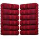 EDB Pack of 12 Large Bath Sheet Towels - 100% Egyptian Cotton Hotel Quality Big Jumbo Bath Towel – 75x150cm, 500-GSM - Highly Absorbent Quick Dry Gym, Spa, Saloon Towels (Red)