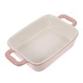 Alipis 2pcs Rectangular Lasagna Pan Ceramic Serving Dish Microwave Pan Pie Pan Square Pan with Lid Rectangular Cake Pan Ceramic Baking Tray Foil Food Pink Ceramic Pot Cheese