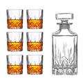 YOtat Crystal Whiskey Glasses, Old Fashion Wine Barrel Set of 2/4/6 Glassestumblers for Drinking Bourbon, Scotch, Irish Whisky, Large 7.44Oz Premium Crystal Glass Tasting Cups Gifts for Men (6Cups)