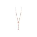 Rose Gold With Crystal Floral Y Drop Necklace