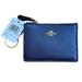 Coach Bags | Coach Mini Skinny Id Card Case Wallet Keychain Metallic Blue Leather | Color: Blue | Size: Os