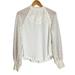 Free People Tops | Free People Women Sweetest Thing Embroidered Lace Sleeve Thermal Top White Small | Color: White | Size: S