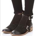 Michael Kors Shoes | Michael Kors Adams Booties Boots Black Suede 7.5 Buckle Ankle Zip Monk Strap Zip | Color: Black | Size: 7.5