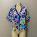 Anthropologie Tops | Anthropologie Sisters Gulassa Multicolor Floral Summer Button Down Top Size L | Color: Blue/Yellow | Size: L