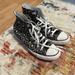 Converse Shoes | Converse High Top Sneakers Grey Leopard Animal Print Size 8 | Color: Black/Gray | Size: 8