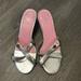 Lilly Pulitzer Shoes | Lilly Pulitzer Vintage Silver Metallic Slip On Sandal Heels | Color: Pink/Silver | Size: 7