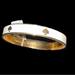 Kate Spade Jewelry | Kate Spade New York Gold Tone & Cream Enamel Spade Logo Bangle Bracelet Nwt | Color: Cream/Gold | Size: Os